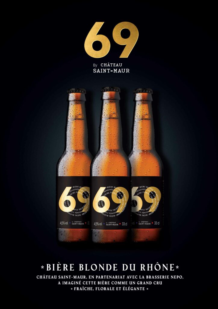 Photo - New! La bière 69, la blonde du Rhône bu Château Saint-Maur ZANNIER BIERE SAINT MAUR 69". ZANNIER BIERE SAINT MAUR 69