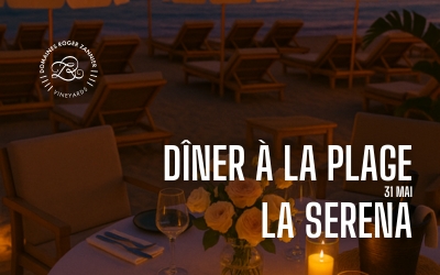 Photo - DÎNER À LA PLAGE LA SERENA bendeau actu 2" Dîner en bord de mer à La Serena, Ramatuelle, en partenariat avec le Château Saint-Maur Cru Classé – 31 mai 2025